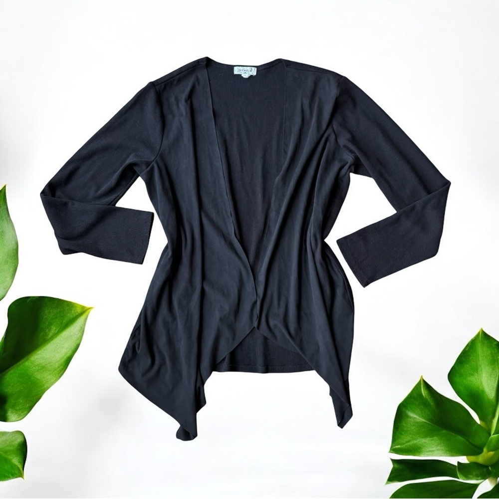 ✨ One World Black Open-Front Cardigan – Size Medium